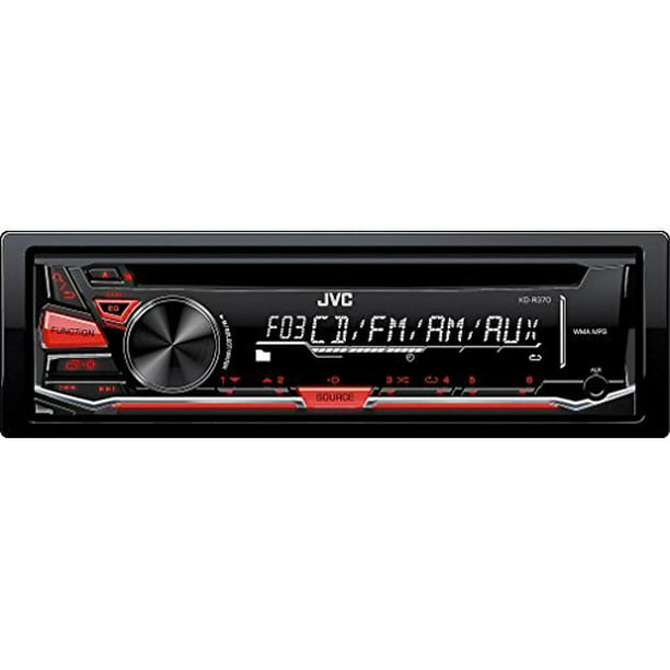 JVC KD-R370 Single DIN in-Dash CD/AM/FM/Receiver with Detachable Faceplate 